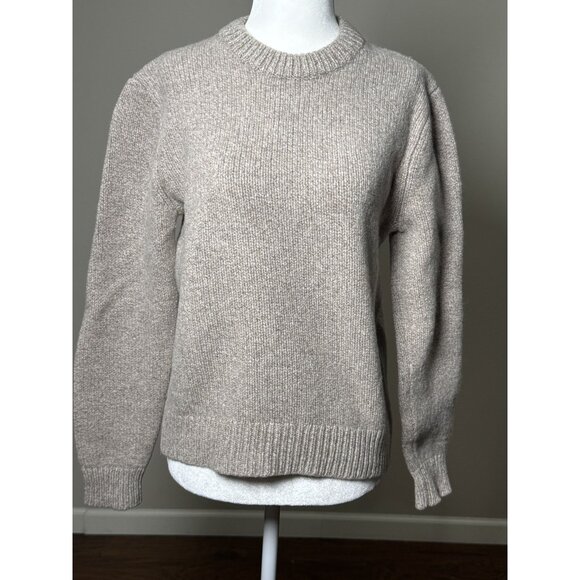 L.L. Bean Sweaters - LL Bean L Womens S 100% Lambswool Beige Sweater pullover Crewneck Classic Cozy